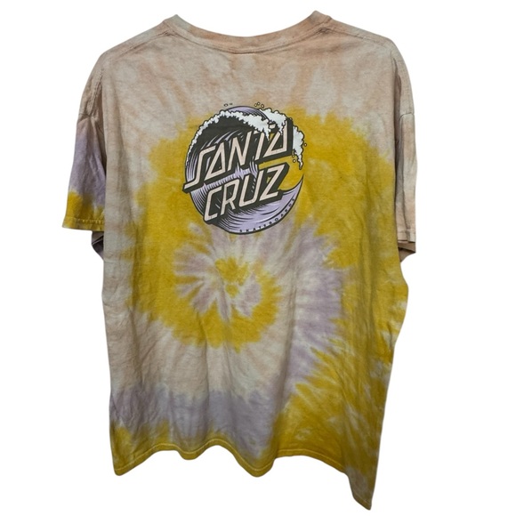 Santa Cruz Skateboards Other - Retro Santa Cruz Skateboards Tie-Dye Men’s XL Skate Aged T-Shirt Yellow SURF